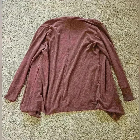 Athleta Long Brown Loose Collared Cardigan w/ Pockets & Thumb Hole, Size… - Picture 4 of 5